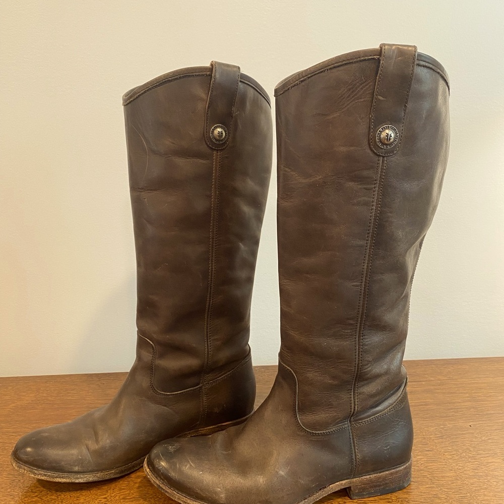 Frye Melissa Button extended calf tall boots size 8